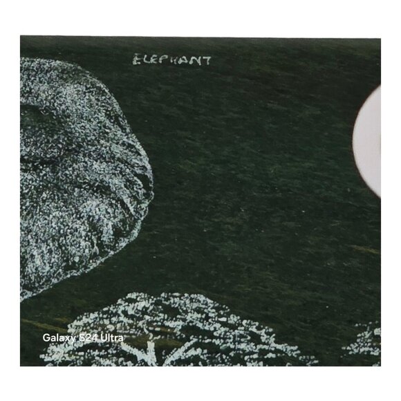 Vtg Signed African Verdite Stone Elephant Hand Crafted Etched Desk Pen Holder - Picture 6 of 11